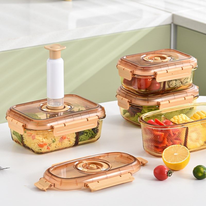 抽真空保鲜盒玻璃食品专用水果盒防潮密封分格带盖微波炉加热饭盒,餐饮具,保鲜盒,淘宝优惠券,粉丝福利购,淘宝优惠卷