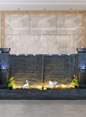 装饰水循环景观定j制别墅花园公司庭院水幕墙流水假山喷泉酒店开