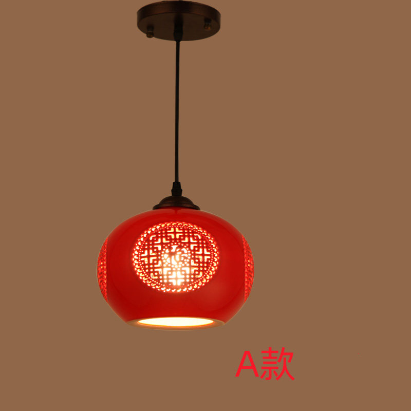 中式红灯笼阳台过道玄关吊灯门厅走道灯中式陶瓷小吊灯笼喜庆灯笼,家装灯饰光源,床头/玄关/吧台/过道吊灯,淘宝优惠券,粉丝福利购,淘宝优惠卷
