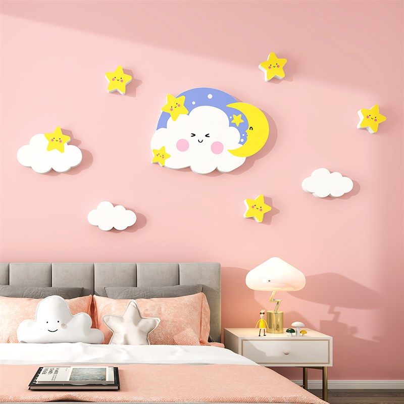 儿童房墙面装饰墙贴 小公主房间卧室床头布置 立体云朵遮丑补洞,家居饰品,软装墙贴,淘宝优惠券,粉丝福利购,淘宝优惠卷