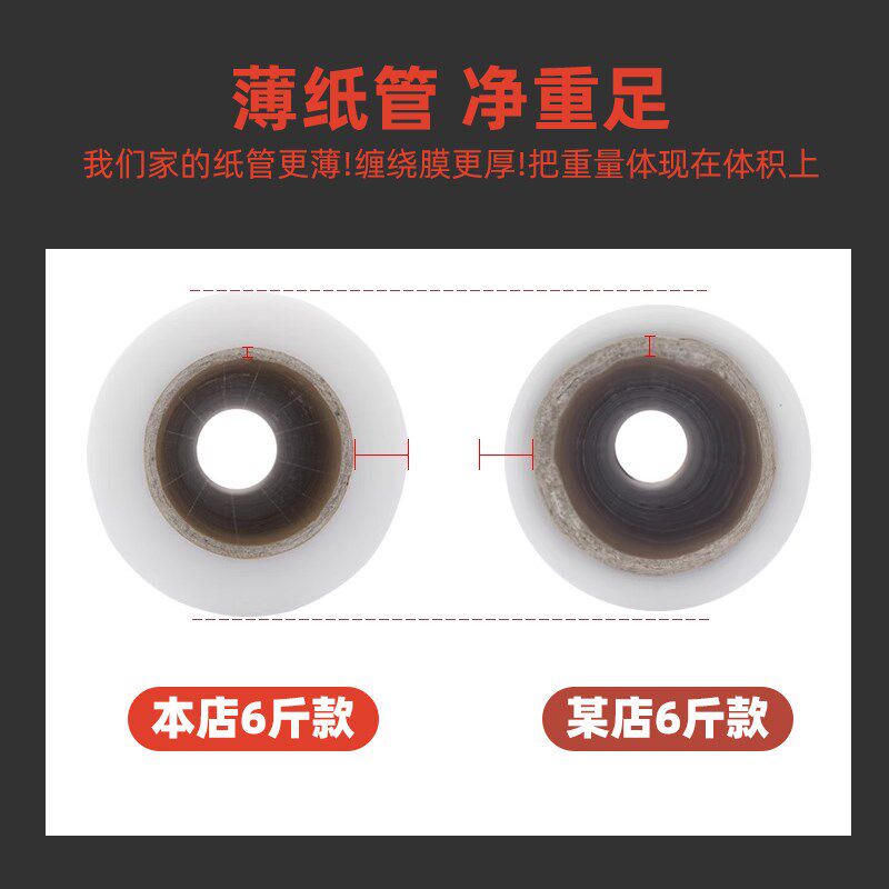 整箱缠绕膜打包膜工业保鲜膜大卷PE围膜塑料包装膜pe缠绕膜拉伸膜
