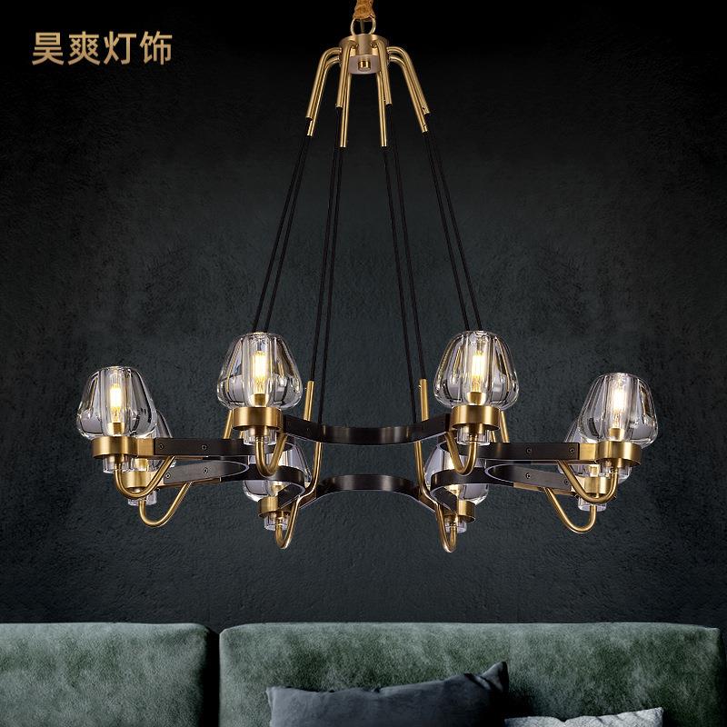 工厂直销客厅吊灯轻奢后现代简约餐厅全铜美式设计师款水晶卧室灯