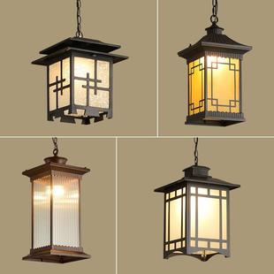 房檐防水中式灯笼别墅太阳能大门户外门口屋檐吊灯庭院凉亭室外灯