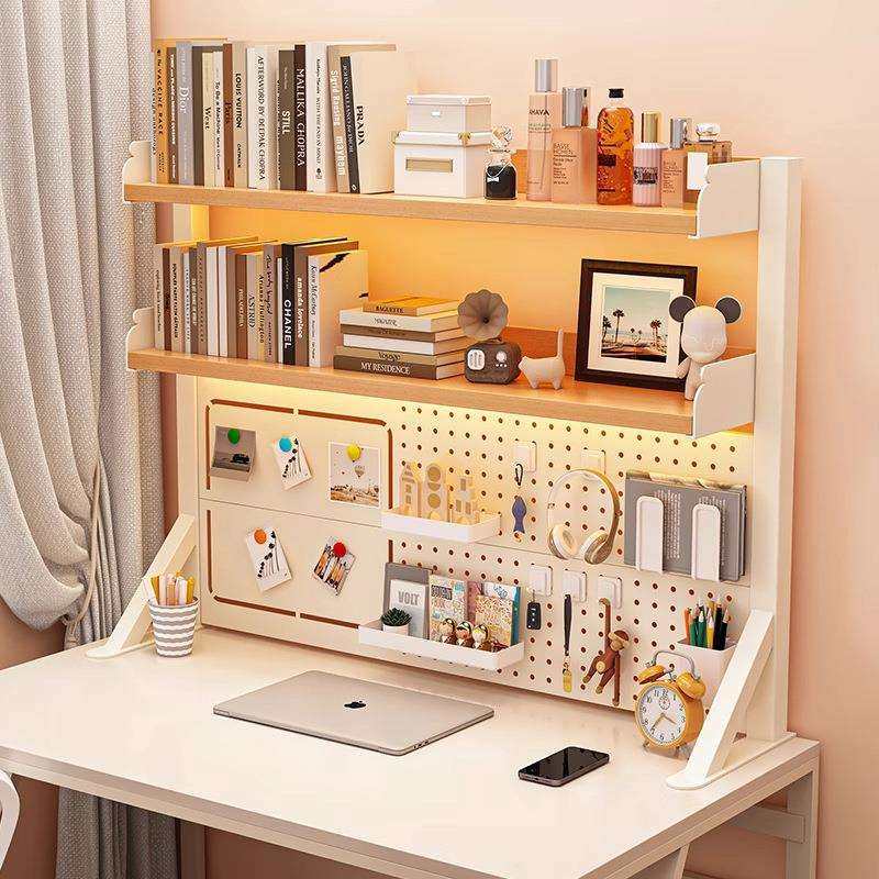 桌面置物架办公书桌多层书架铁艺桌上学生电脑桌上收纳洞洞板书架