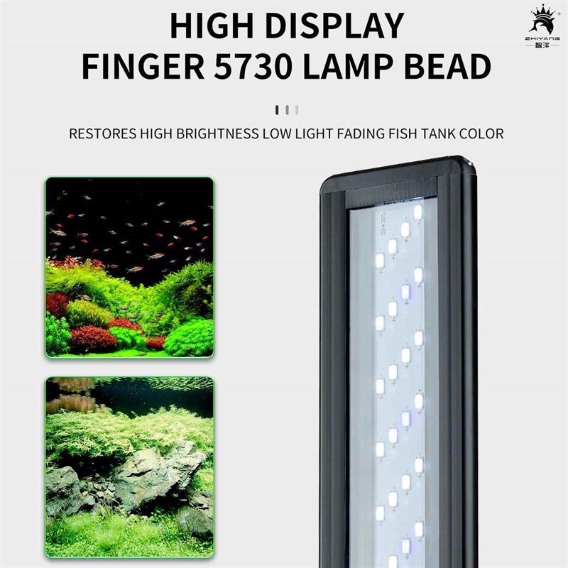 热销鱼缸灯架水草缸灯 超白缸照明灯 水族箱四排蓝白光草灯