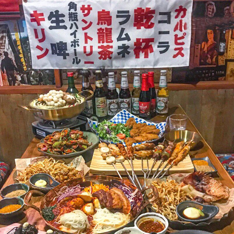 热销双面横版彩旗挂旗吊旗日式居酒屋和风横帘天花板吧台横幅日料