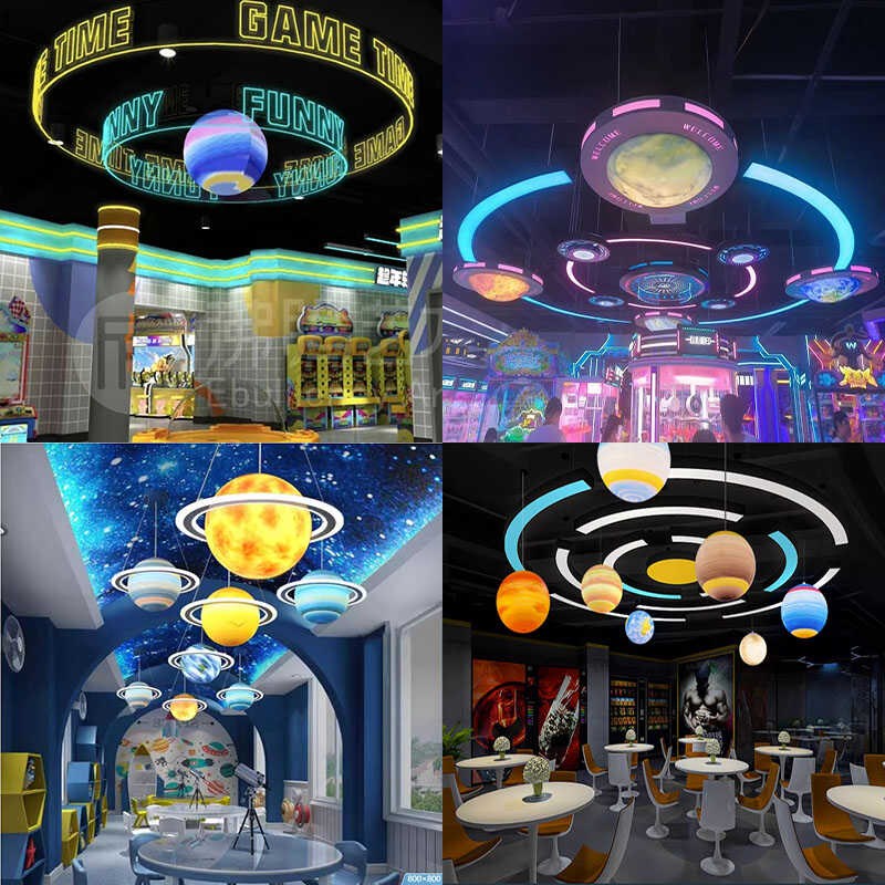热销星球电玩城酒吧酒馆图书馆大厅餐厅店铺烧烤店霓虹灯圆环灯箱