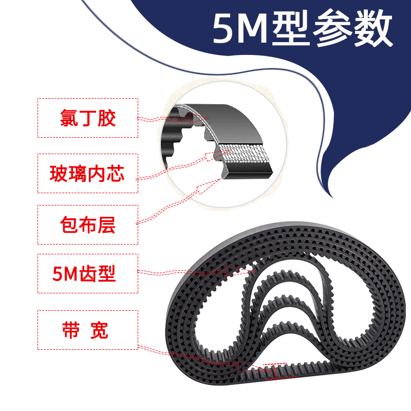 热销橡胶同步带5M-1195/1210 239/242齿型皮带工业传动带圆弧齿距
