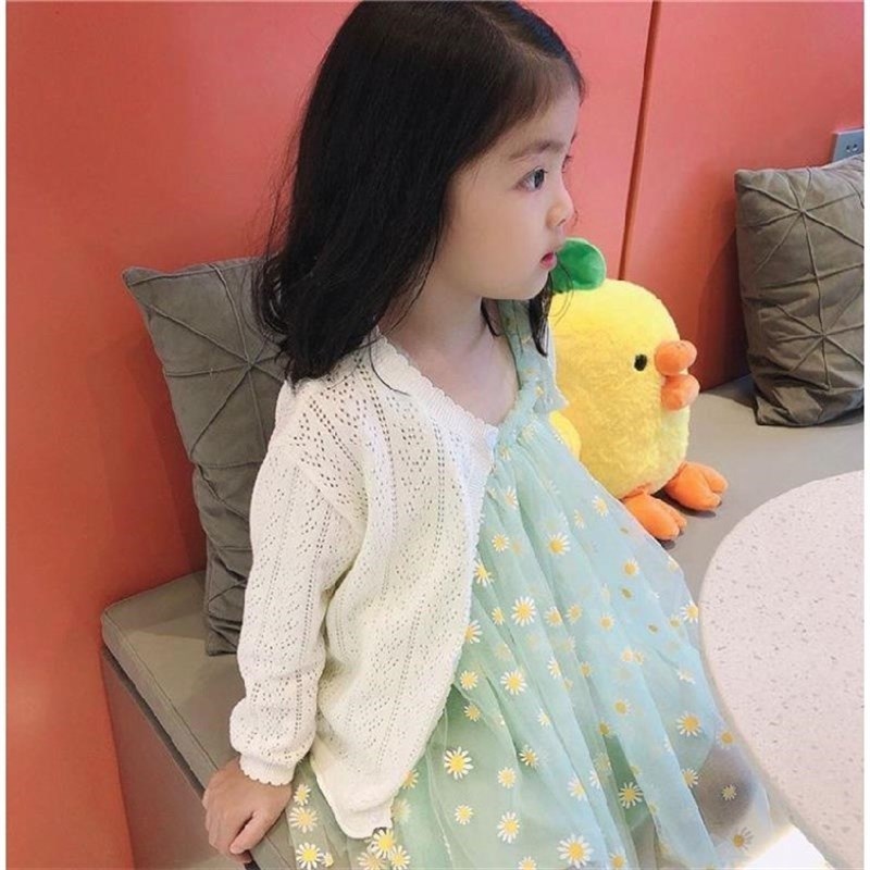 热销女童空调衫夏季薄款u上衣宝宝针织开衫防晒服中小童长袖外套