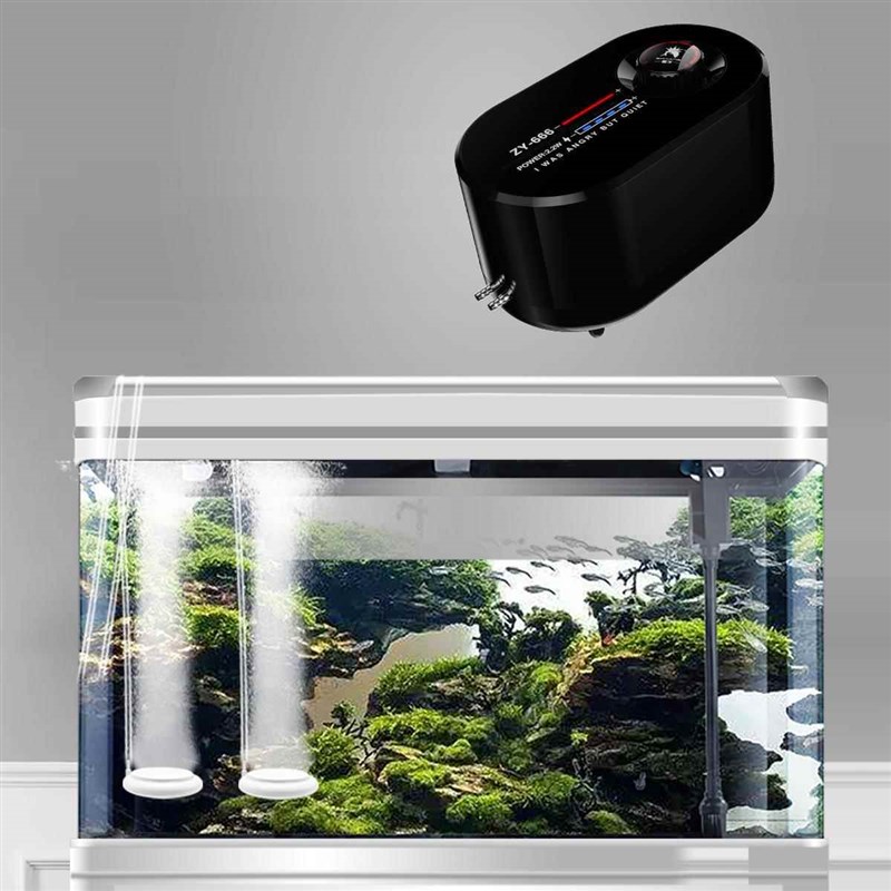 热销USB增氧泵鱼气泵 双层隔音车载锂电池家用户外携带垂钓鱼缸打