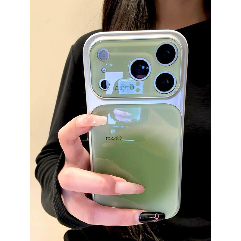 秒变17大视窗绿色渐变晕染适用于苹果17promax手机壳iphone16plus新款ip15pro高级感14简约13超火air保护套