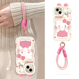 粉色猫咪双支架适用苹果16Promax手机壳14Phone17/15plus小米13华为Mate60荣耀100x90pura70k50nova11reno12