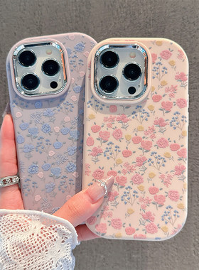满屏碎花镜框小胖妹新款适用苹果16pro手机壳iphone14max小米15vivos19华为mate70k50荣耀100p60nova12reno13