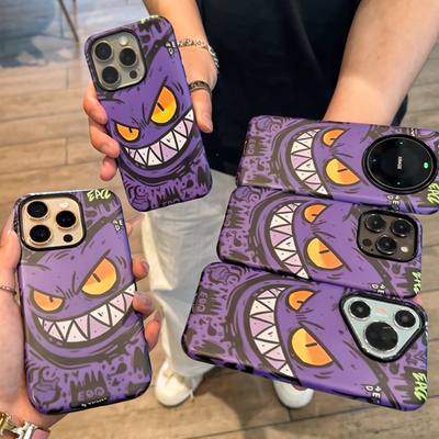 ins潮牌紫色耿鬼菲林二合一适用苹果16pro手机壳iPhone14max华为mate70p60小米15k80reno12荣耀200nova13s20