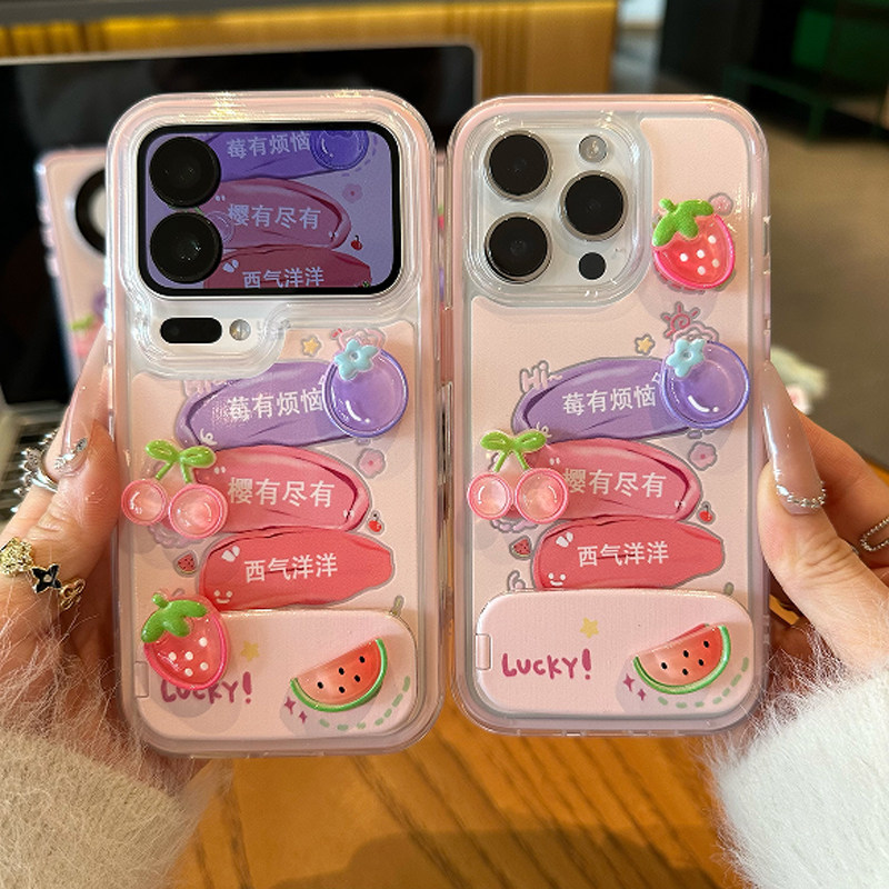 莓有烦恼公仔支架新款适用苹果17Pro手机壳iPhone16max13小米15华为mate80pura70k90reno14荣耀500x300magic8