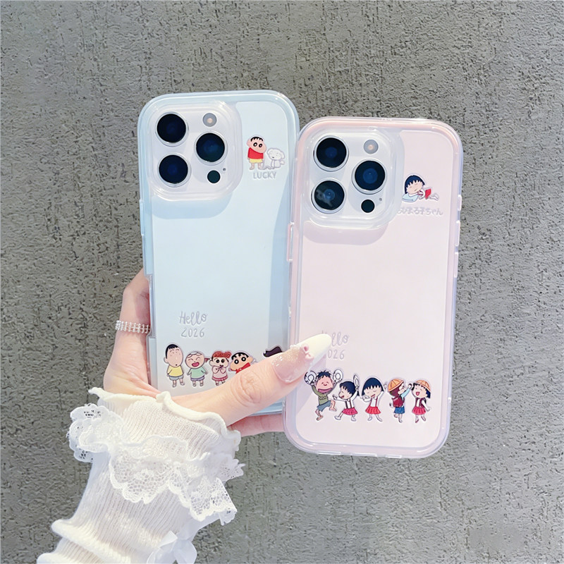 卡通小新全员新款适用苹果17Pro手机壳iPhone16max13小米15华为mate80pura70k90reno14荣耀500x200oppofindx9