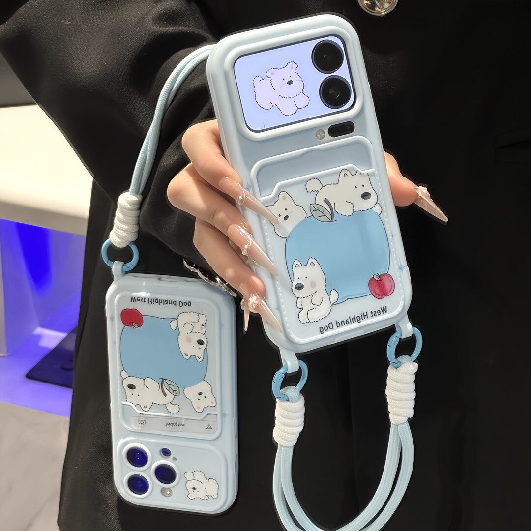 卡包西高地小狗挂绳新款适用苹果17pro手机壳iphone16max14小米15华为mate70pura80k60note13荣耀x60保护13套