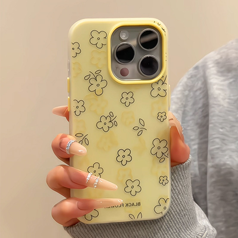 ins风线条花朵新款适用苹果17Pro手机壳iPhone16max13小米15华为mate80pura70k90note14荣耀400x300findx9s50