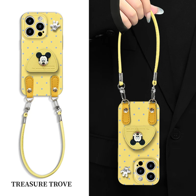 波点立体米奇支架新款适用苹果16pro手机壳iPhone15max17小米14华为mate70pura80荣耀200k60nova13opporeno12