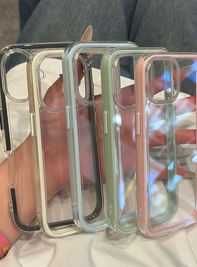 ins高颜值透色三合一新款适用苹果16promax17手机壳iPhone14pro15Plus华为mate50p60Pura70简约13pro高级感12