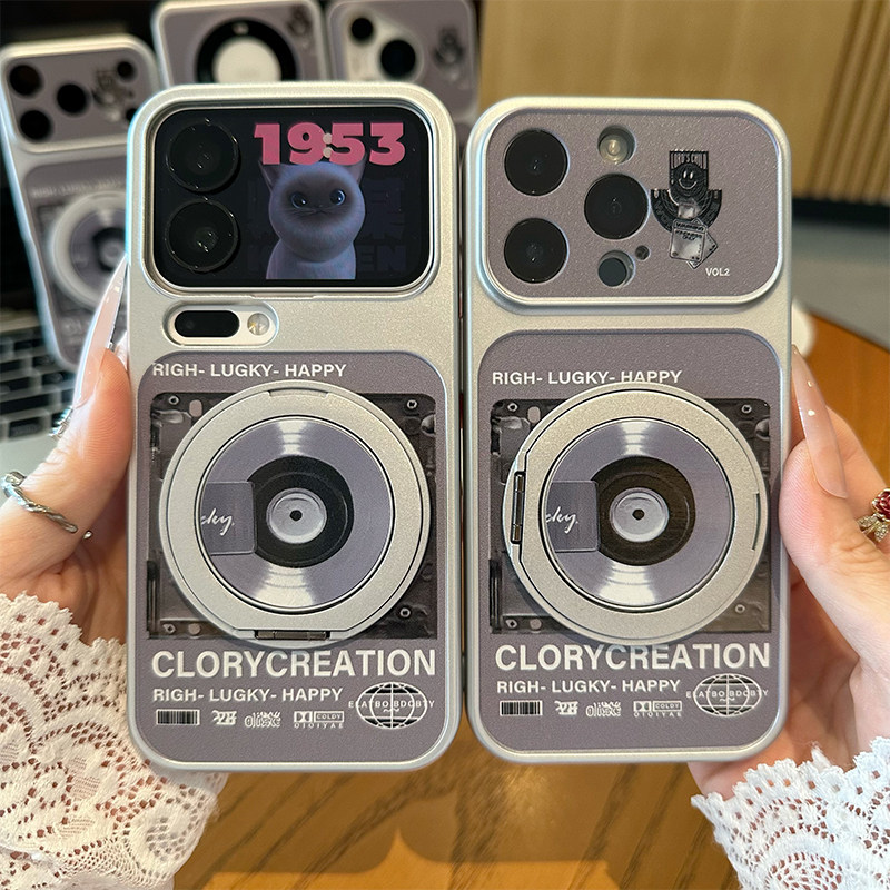 复古CD旋转支架新款适用苹果17Pro手机壳iPhone16max14小米17华为mate80pura80k90reno15荣耀400x300一加ace6