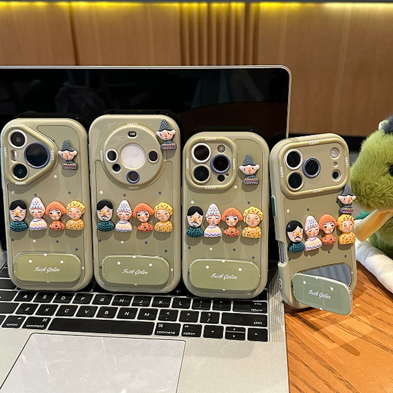 卡通小人支架新款适用苹果17Pro手机壳iPhone16max12小米15华为mate80pura70k60opporeno14荣耀400x300一加13