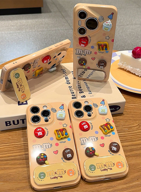 巧克力m豆支架新款适用苹果17Pro手机壳iPhone16promax小米15华为mate70pura80k60nova14荣耀400reno13findx7