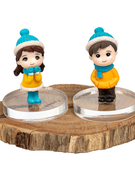 粘土亚克力底座圆片透明底座超轻粘土人偶模型底座方形底座