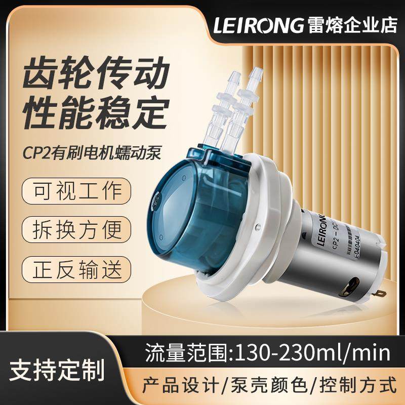 雷熔微小型CP2有刷电机蠕动泵实验室卡扣 循环抽自吸水泵头小流量