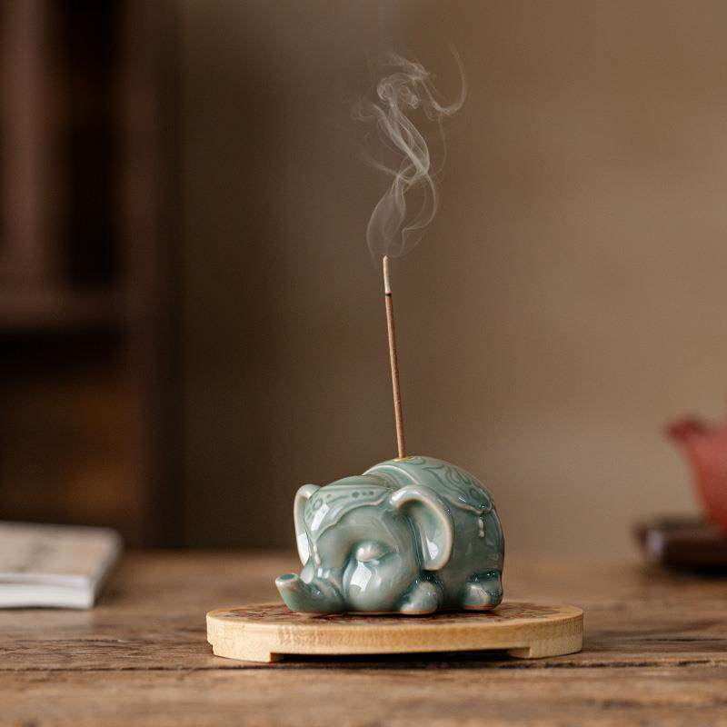 小萌象线 线香插香座招财可爱茶宠家居小摆件檀香器家用茶道香薰