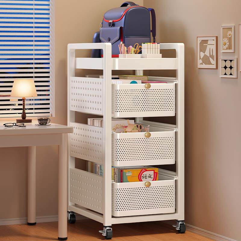 碳钢书包置物架可移动小推车收纳层架桌下多层放书包带滑轮神器厨