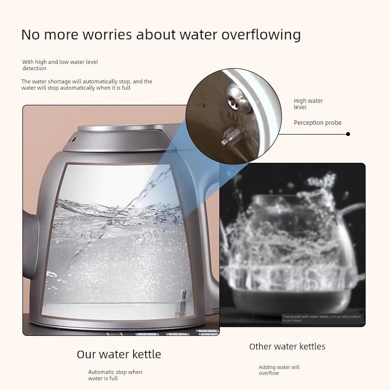防溢流纯钛全自动双边水壶、茶几、茶几专用集成嵌入式玻璃泡茶机
