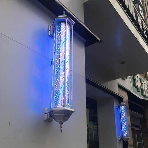 覆古美发转灯led塑料防水挂墙超亮发廊标志灯理发店旋转户外灯箱