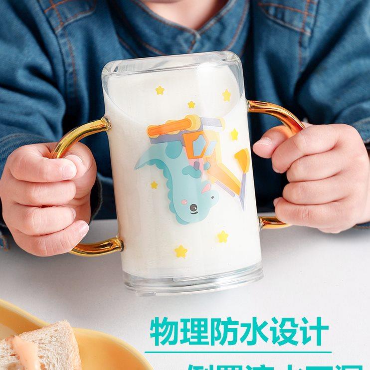 儿童喝奶吸管杯水杯宝宝奶杯直饮喝水杯子家用玻璃杯带刻度牛奶杯
