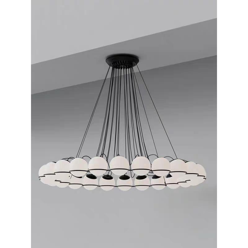 斯堪的纳维亚阁楼客厅灯创意中叶风格餐厅设计师艺术戒指覆古魔豆