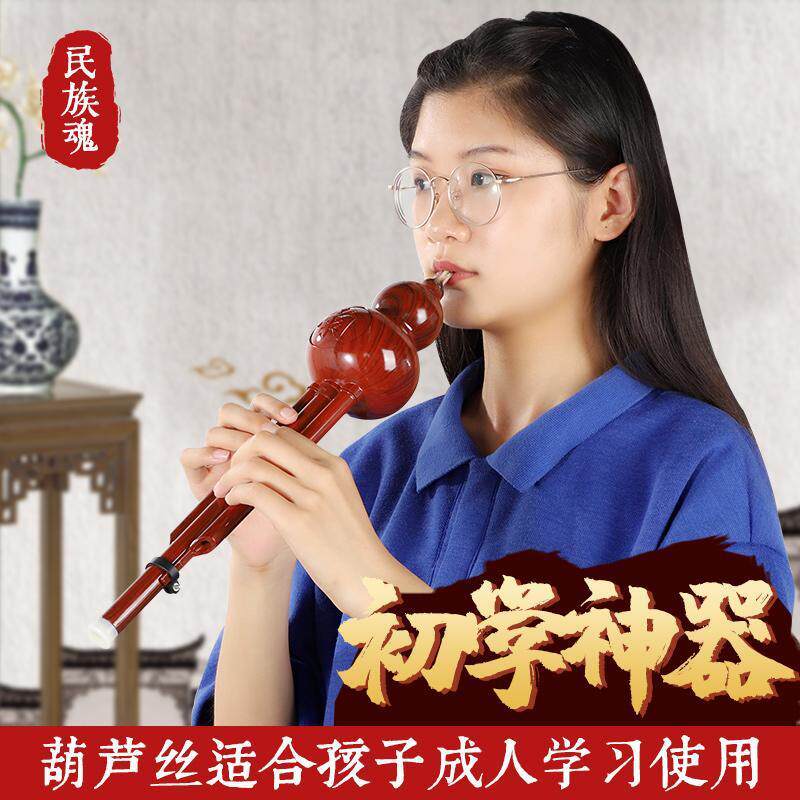 直销新款民族塑料葫芦丝儿童初学者用c调降b调学校学生用树脂木纹