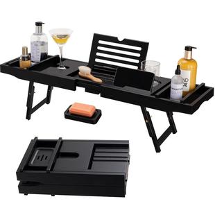 浴缸置物架浴缸浴桶浴盆木桶多功能泡澡置物欧式伸缩防滑浴缸支架