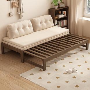沙发床折叠两用实木床小户型客厅可伸缩床架多功能榻榻米床单人床