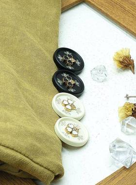 厂直销脂金属纽扣现子货金属拼家树脂扣圆形大树衣ONP针织衫扣