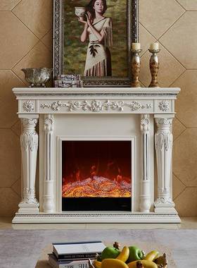 1.3用/1.5米式柜壁炉装欧饰复古白色美式家EOX别墅客厅仿真火焰取