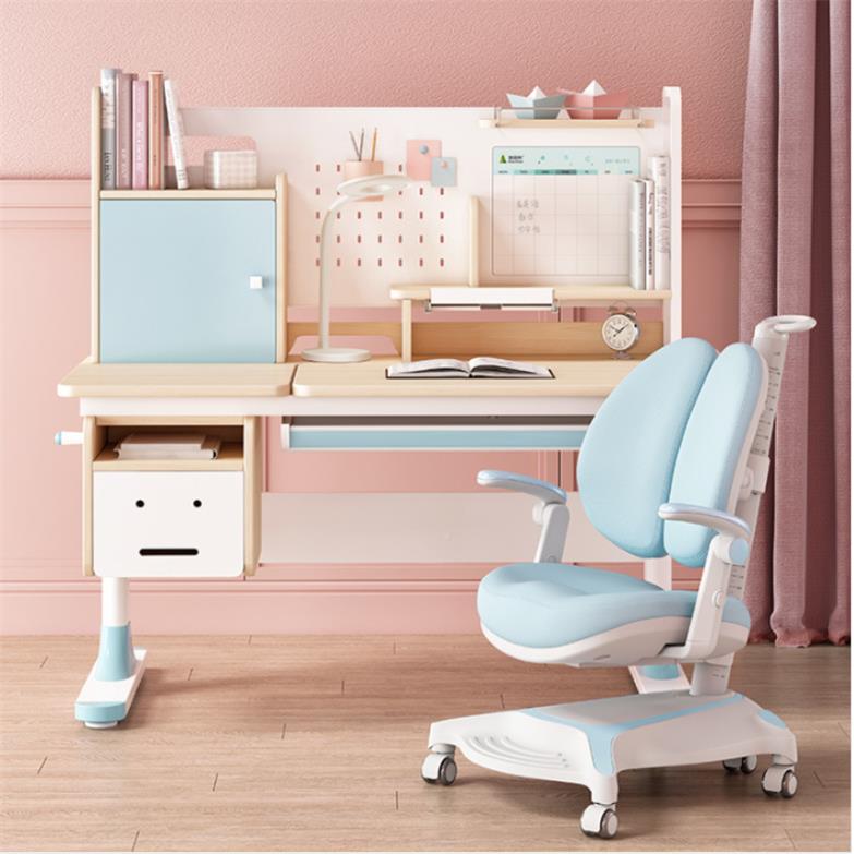 儿升降学习桌实销售热款书童桌课桌木663书房儿童桌套椅装写字台