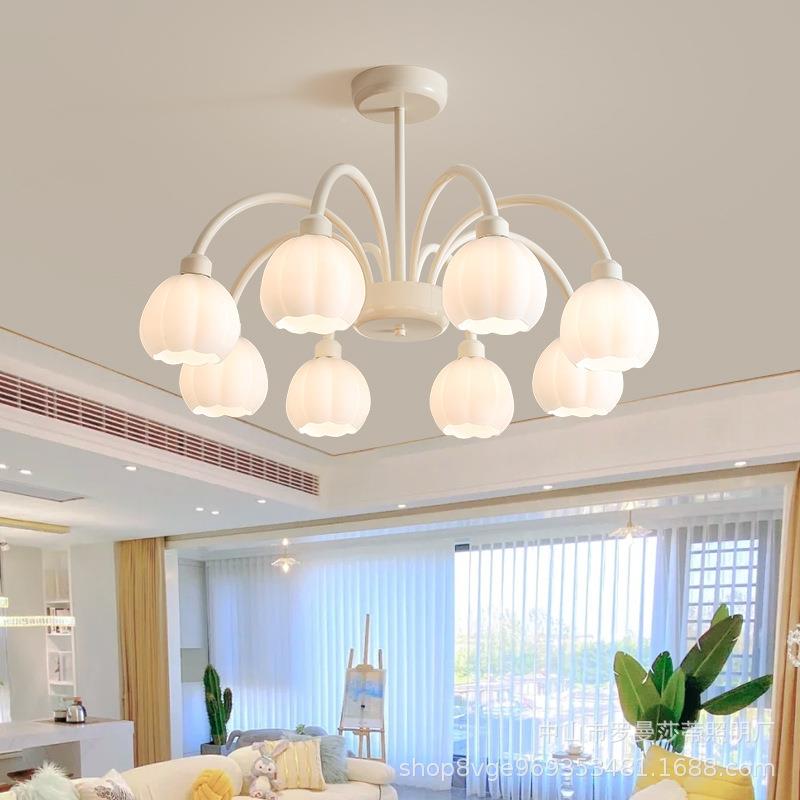 173婚主全光谱卧室吊灯温馨浪漫房简约网红卧奶油风铃兰客具厅灯