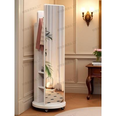 试全实木穿衣镜衣帽架落地室衣家用收卧纳挂衣72630架全身镜镜底