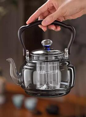 2025新煮茶壶煮茶器加厚玻茶璃烧水高温泡款壶白耐83516茶电陶炉