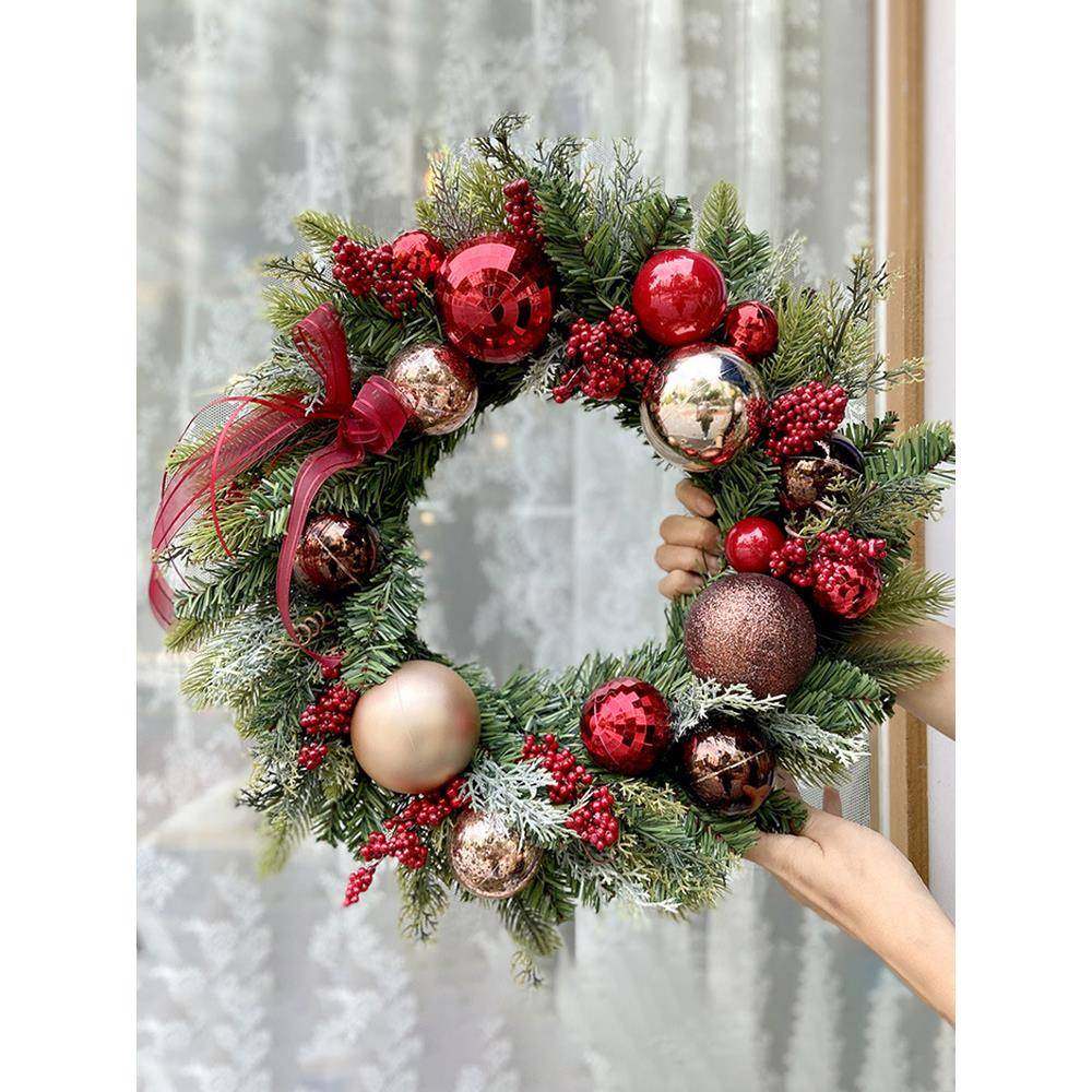 圣诞环饰品圣诞节装家用氛围布置圣诞树店铺UIZ门饰创意橱装花窗