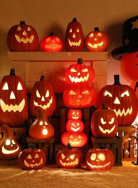 内万圣节南灯主装饰美陈场景氛题围布置瓜拍YDU照道具室外发光大