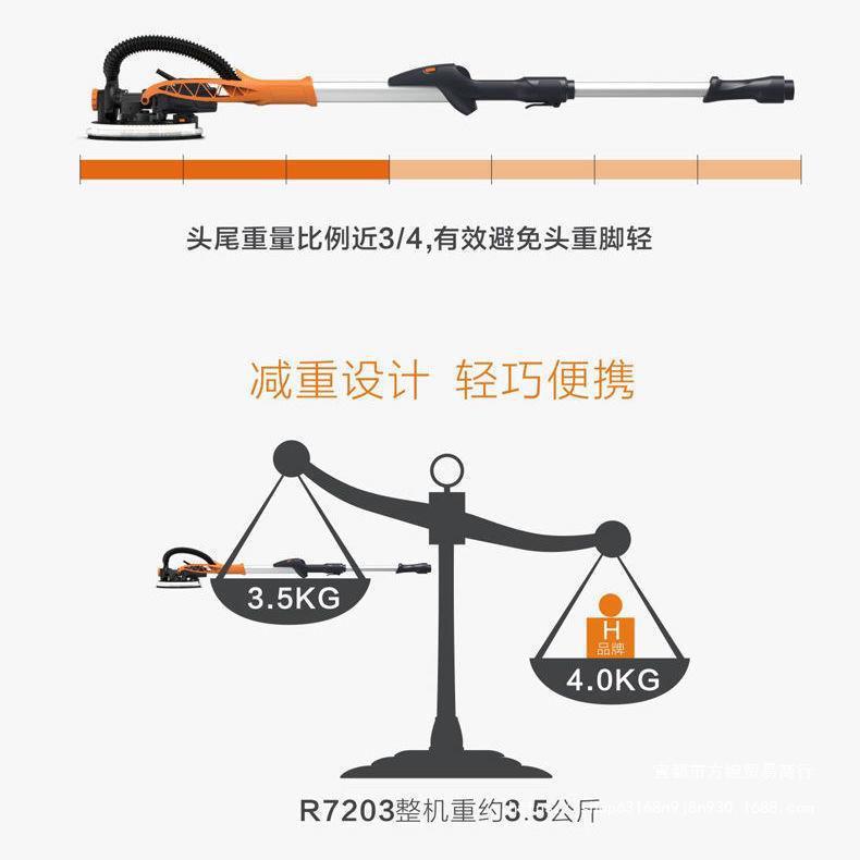博来博尔特R7203墙面打磨机长杆灯带打磨机腻子粉墙砂纸机沙直销