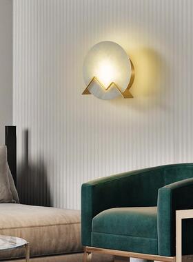 OBX西班牙大气客厅云铜石壁灯新头中式卧室床走全电视墙廊云石壁