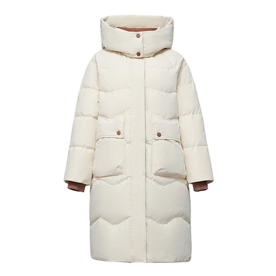 【金金宠粉】韩版长款连帽羽绒服女加厚保暖宽松过膝外套G23QS69