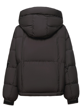 【晨曦专属】短款连帽羽绒服女黑色面包服宽松时尚外套冬季保暖